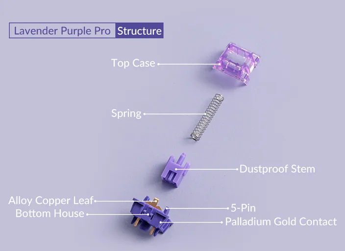 V3 Lavender Purple Pro Switch structure diagram
